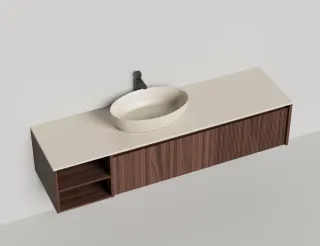 Подвесная тумба Salini Domino 27D218A 180см шпон с открытой полкой